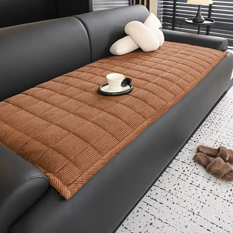 Quilted Sofa Protection Mat with Non-Slip Backing for Sofa and Couch