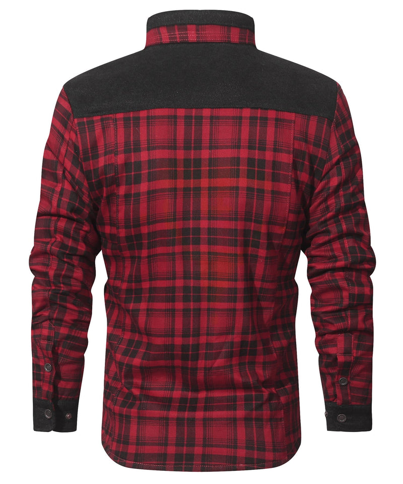 Robust Men's Flannel Coat with Faux Fur Lining – Warm, Durable and Protective