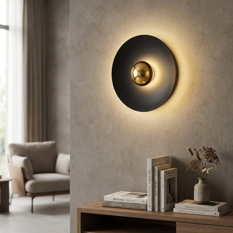 Modern Circular LED Wall Light with Soft Halo Illumination