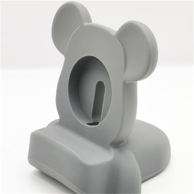 Silicone Apple Watch Charging Stand with Playful Character Design