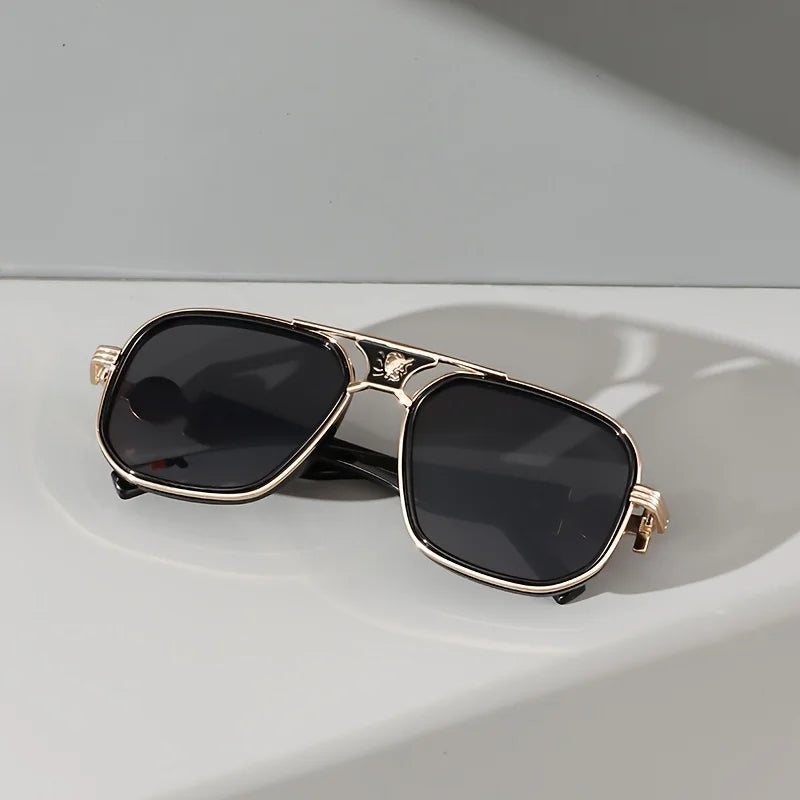 Women's Vintage Shield Sunglasses with UV400 Lenses and Metal Frame
