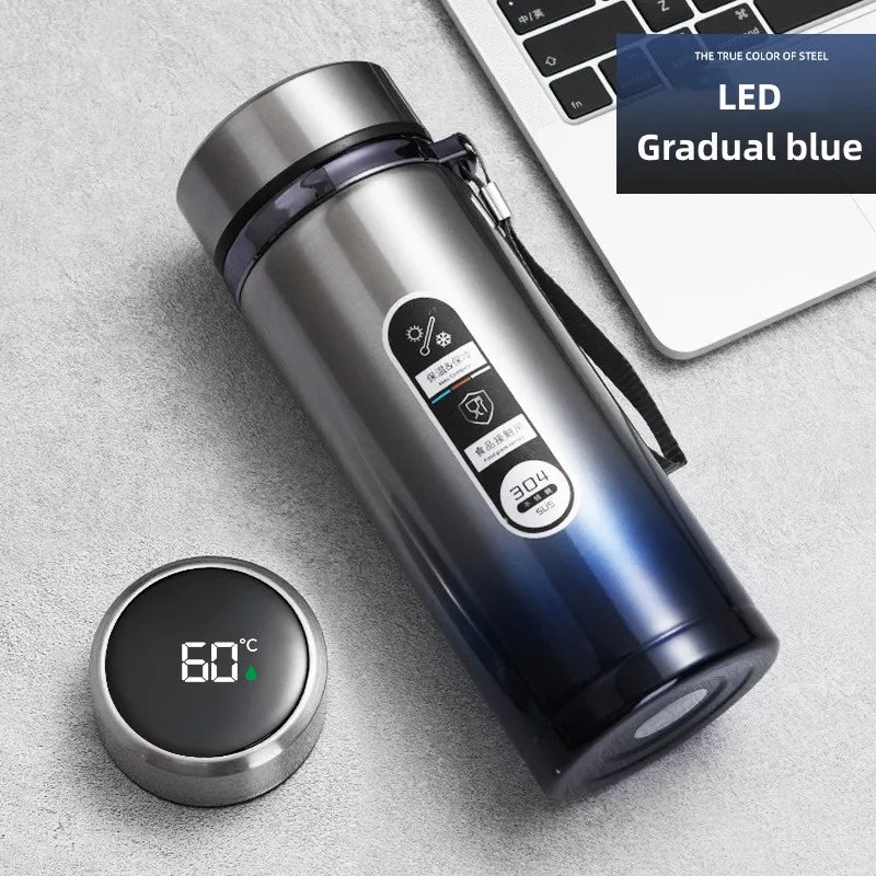 Insulated Stainless Steel Vacuum Flask with LED Temperature Display