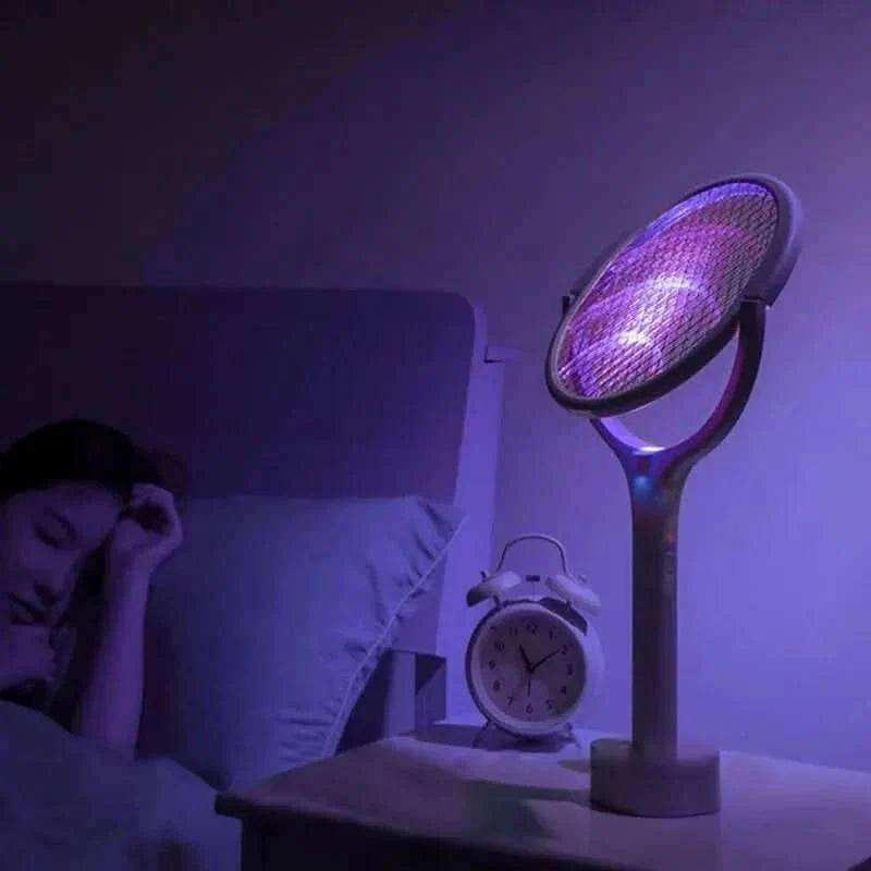 Rechargeable Electric Mosquito Swatter with LED Lamp & Adjustable Head