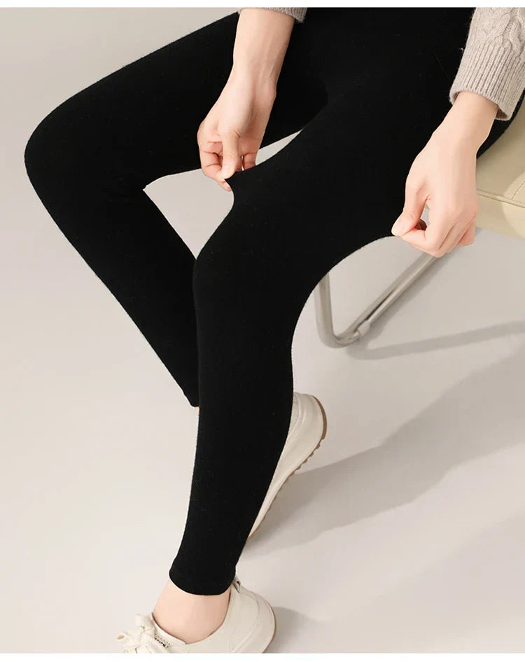 Cashmere Leggings – High Waist Fine Knit – Women’s