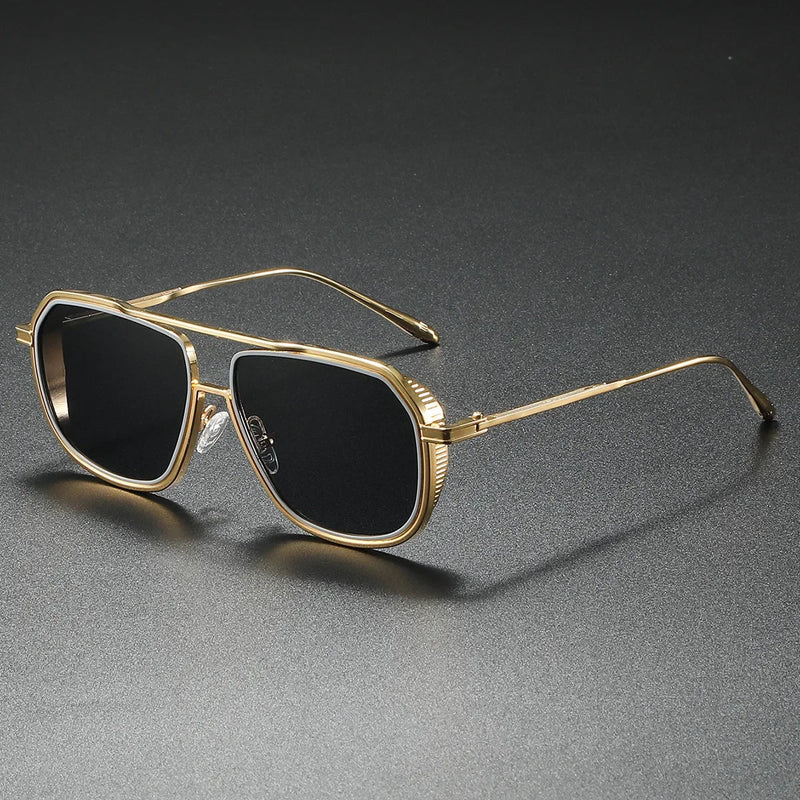 Men's Retro Aviator Sunglasses with Gradient UV400 Protective Lenses