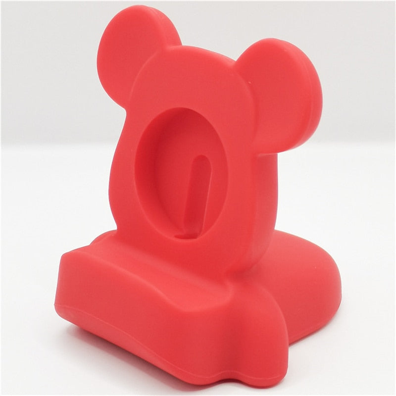 Silicone Apple Watch Charging Stand with Playful Character Design