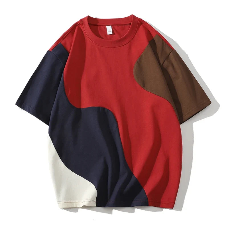 Men's Relaxed Colour Block T-Shirt for Everyday Casual Wear