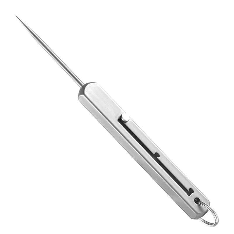Portable Retractable Titanium Alloy Toothpick with Keyring