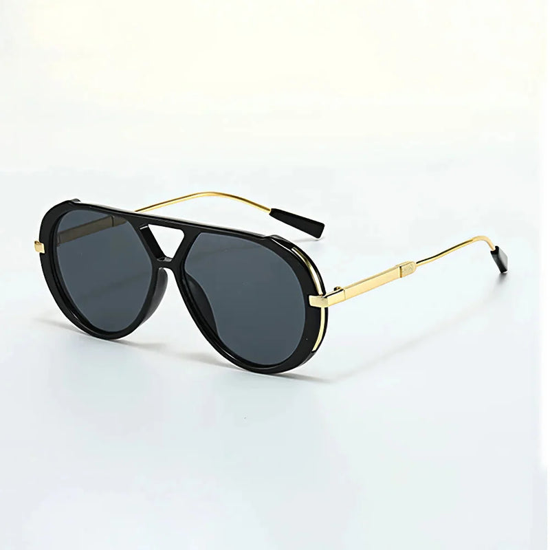 Women's Statement Aviator Sunglasses with UV400 Lenses and Metal Frame