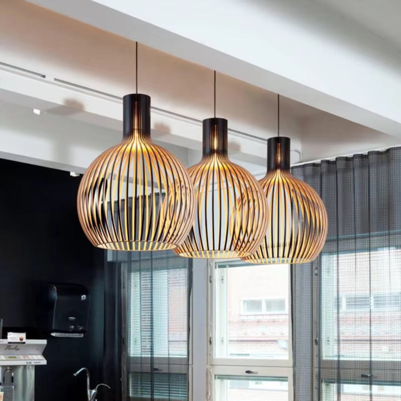 Natura Orb Pendant Lamp – Organic Wooden Design for Cozy Interiors