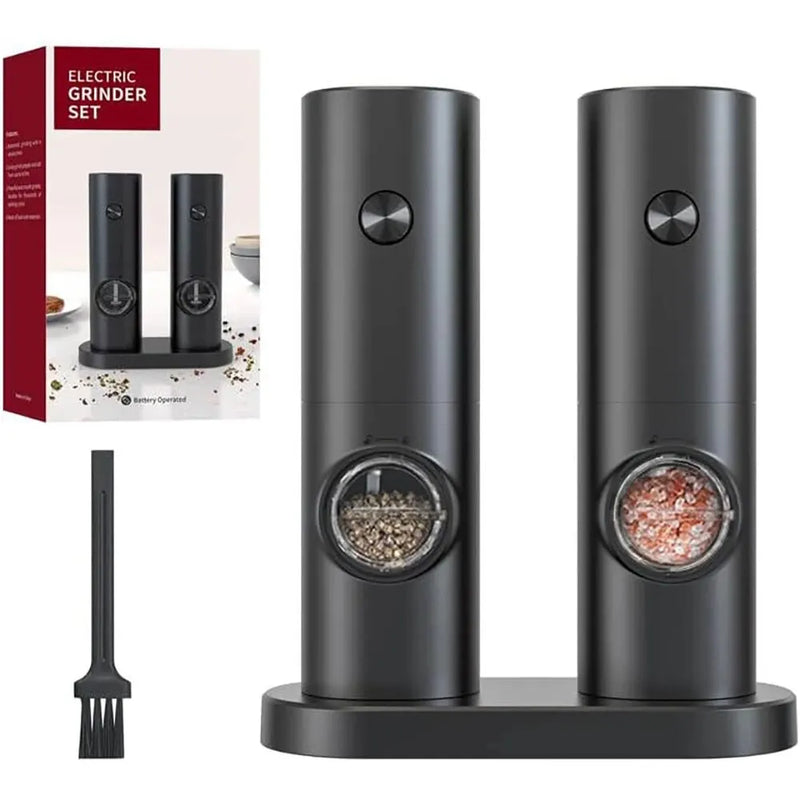 Pair of Automatic Salt and Pepper Mills with Adjustable Grind