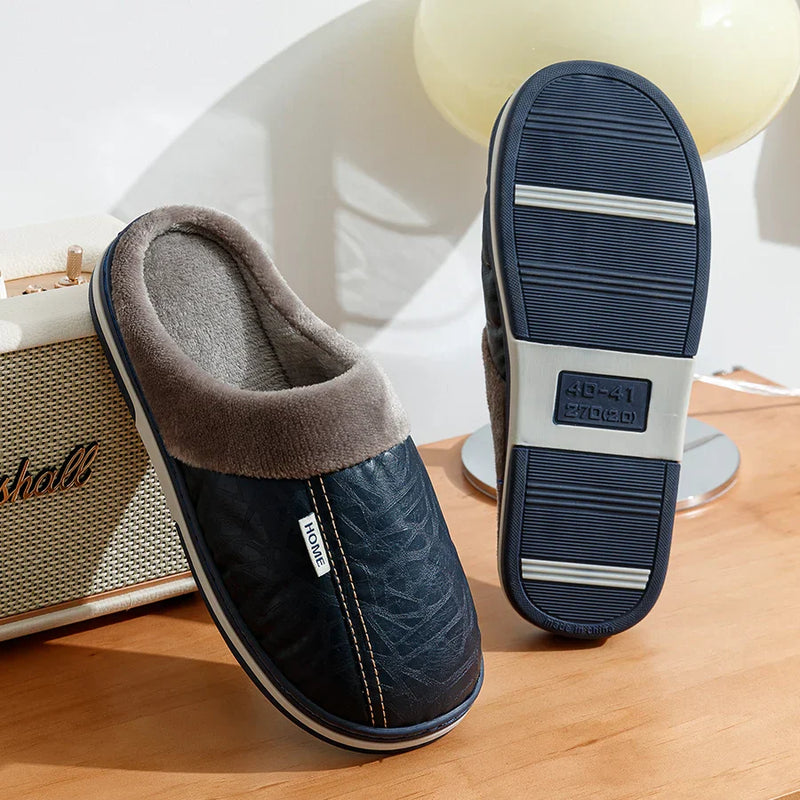 WarmStep Men's Slippers with Closed Heel – Soft and Comfortable