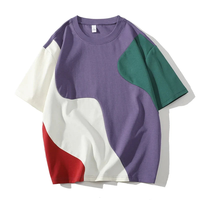Men's Relaxed Colour Block T-Shirt for Everyday Casual Wear
