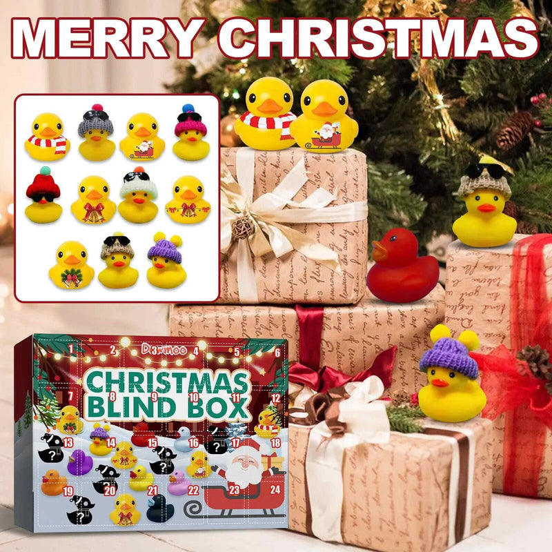 24-Day Christmas Rubber Duck Advent Calendar with Festive Bath Toys