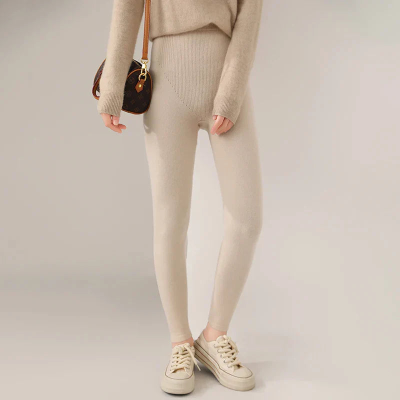 Cashmere Leggings – High Waist Fine Knit – Women’s