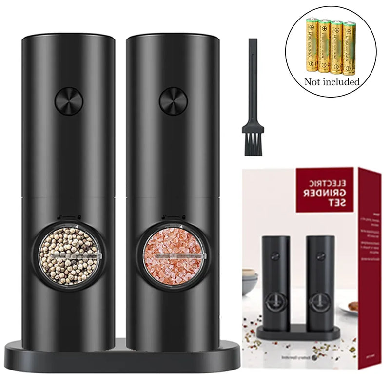Pair of Automatic Salt and Pepper Mills with Adjustable Grind
