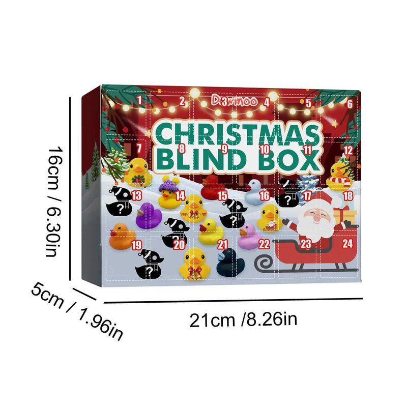 24-Day Christmas Rubber Duck Advent Calendar with Festive Bath Toys
