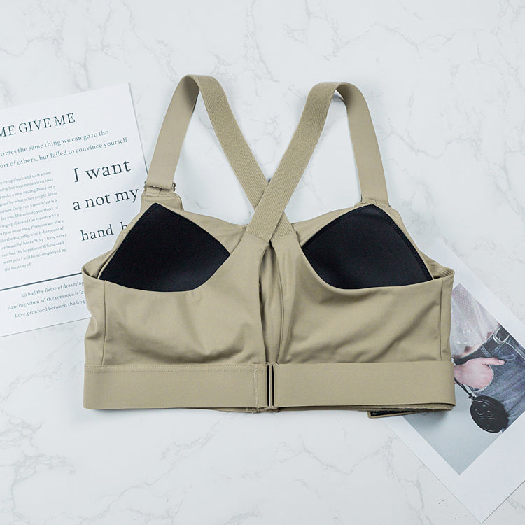 Women's Adjustable Zip-Front Sports Bra for High-Intensity Training