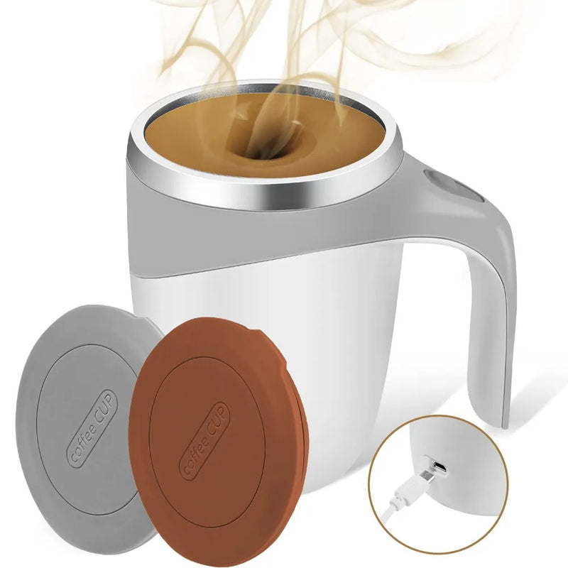 400ml Self-Stirring Heated Coffee Mug with Magnetic Mixer