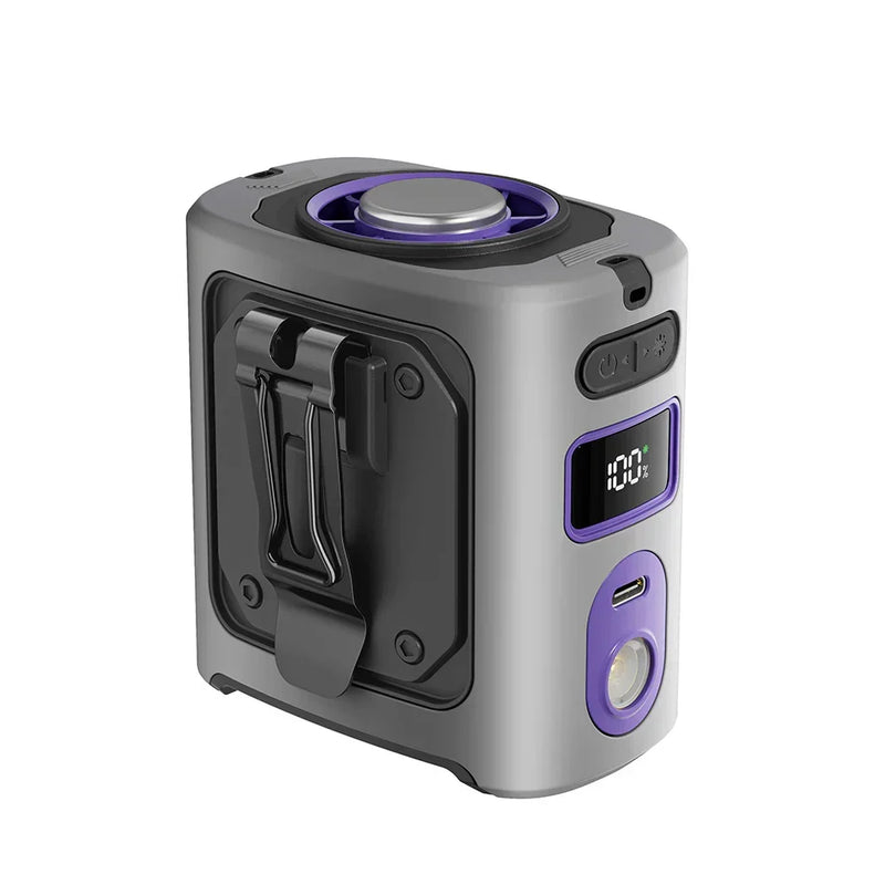 Portable Waist Fan with Cooling Pad, Power Bank and Built-in LED Torch