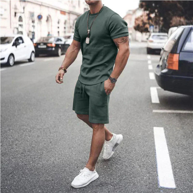 Men's Summer Set with T-Shirt and Shorts for Comfortable Style