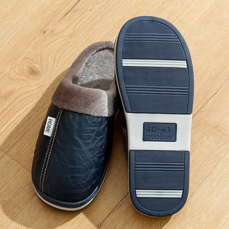 WarmStep Men's Slippers with Closed Heel – Soft and Comfortable