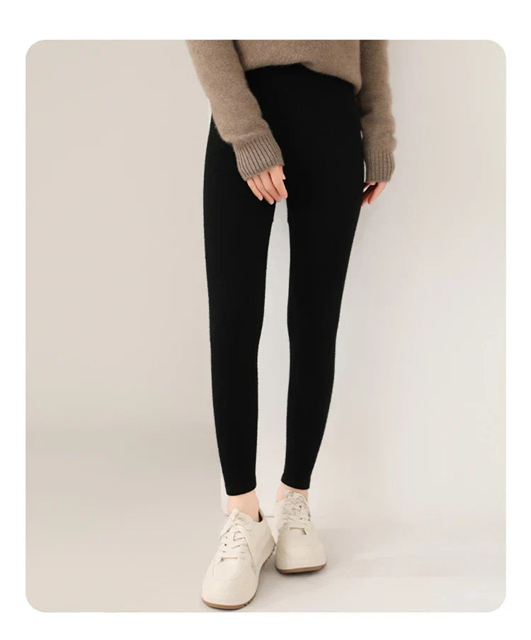 Cashmere Leggings – High Waist Fine Knit – Women’s