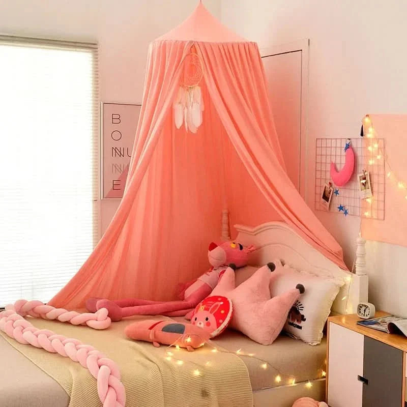 Hanging Bed Canopy with Soft Flowing Draped Design