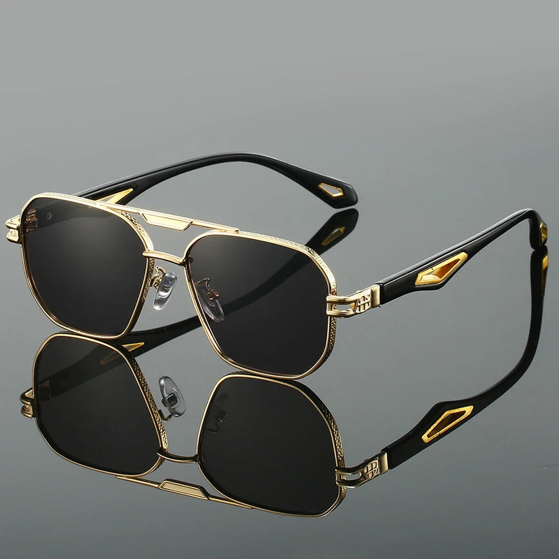 Men's UV400 Gradient Lens Sunglasses with Lightweight Metal Frame