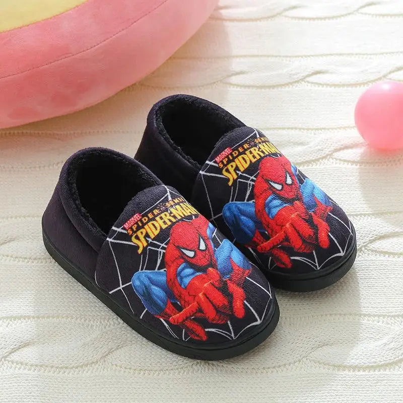 Spider-Man Kids Slippers – Soft Cotton Slippers for Indoor Use in Fall and Winter