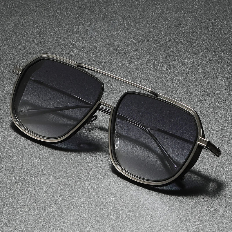 Men's Retro Aviator Sunglasses with Gradient UV400 Protective Lenses