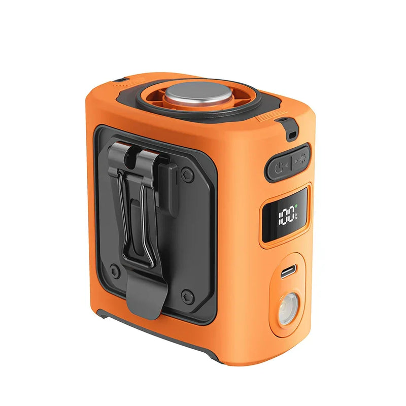 Portable Waist Fan with Cooling Pad, Power Bank and Built-in LED Torch