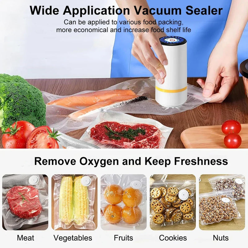 Portable Electric Food Vacuum Pump with Reusable Storage Bags