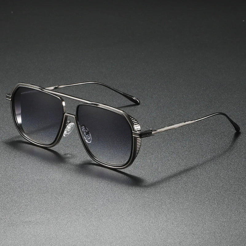 Men's Retro Aviator Sunglasses with Gradient UV400 Protective Lenses