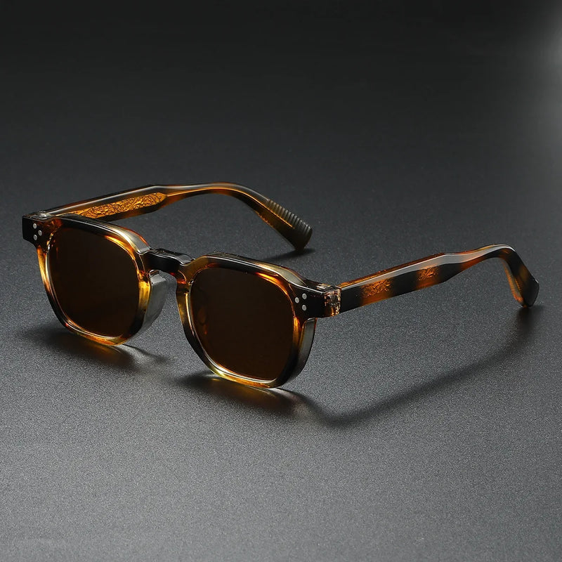 Men's Chunky Acetate Sunglasses with UV400 Lenses and Bold Square Frame