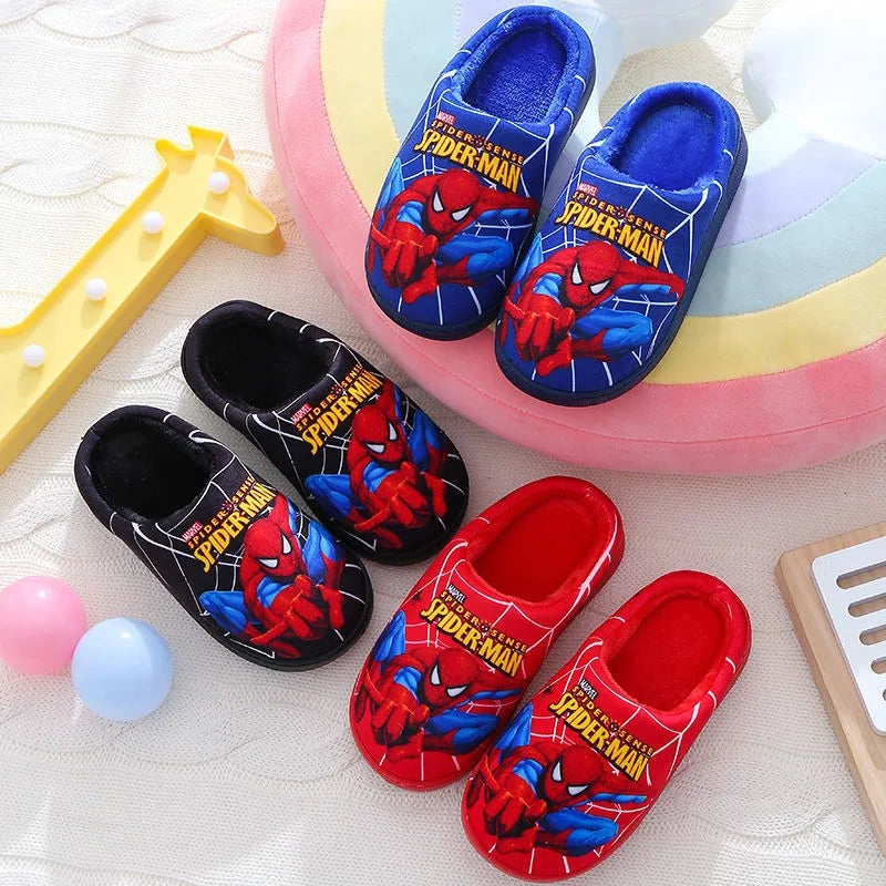 Spider-Man Kids Slippers – Soft Cotton Slippers for Indoor Use in Fall and Winter