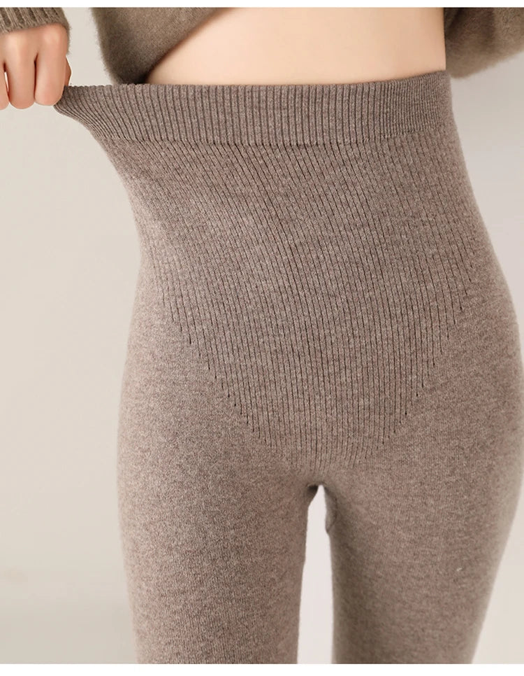 Cashmere Leggings – High Waist Fine Knit – Women’s