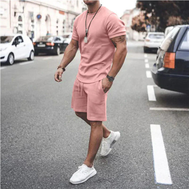 Men's Summer Set with T-Shirt and Shorts for Comfortable Style