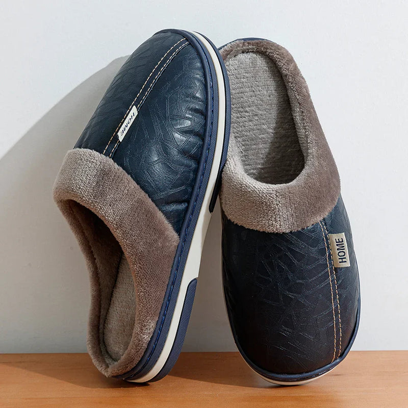 WarmStep Men's Slippers with Closed Heel – Soft and Comfortable