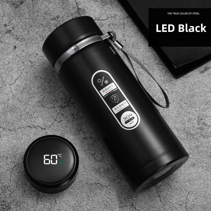Insulated Stainless Steel Vacuum Flask with LED Temperature Display