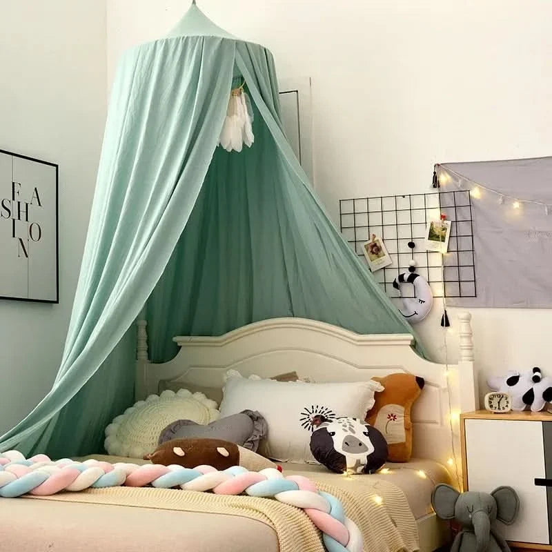 Hanging Bed Canopy with Soft Flowing Draped Design