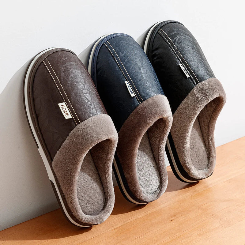 WarmStep Men's Slippers with Closed Heel – Soft and Comfortable