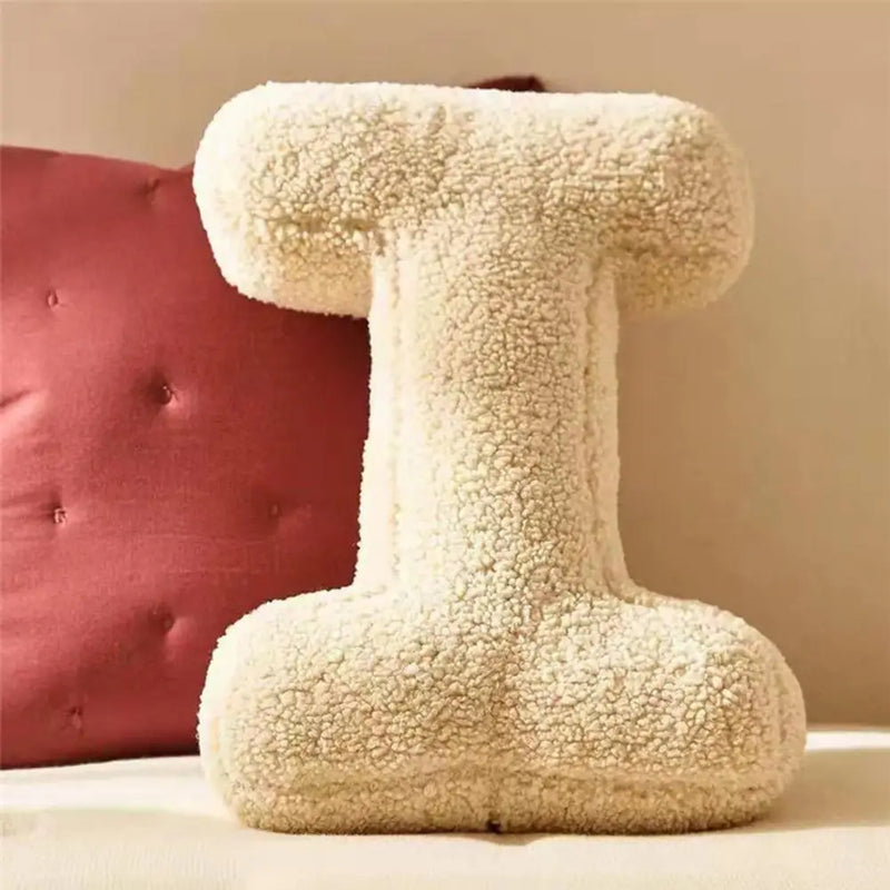 Decorative Alphabet Cushion with Velvet Texture for Home Interior