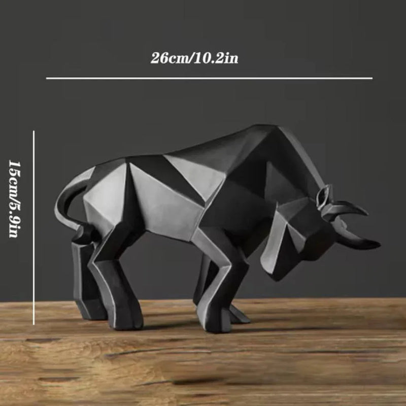 Geometric Bull Statue Modern Decoration for Living Room Office and Interior