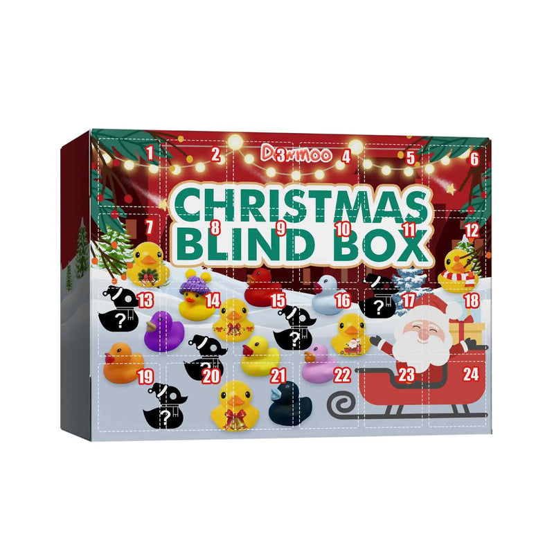 24-Day Christmas Rubber Duck Advent Calendar with Festive Bath Toys