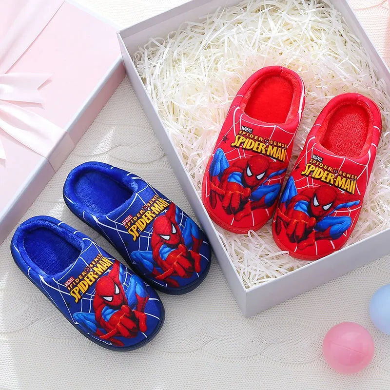 Spider-Man Kids Slippers – Soft Cotton Slippers for Indoor Use in Fall and Winter