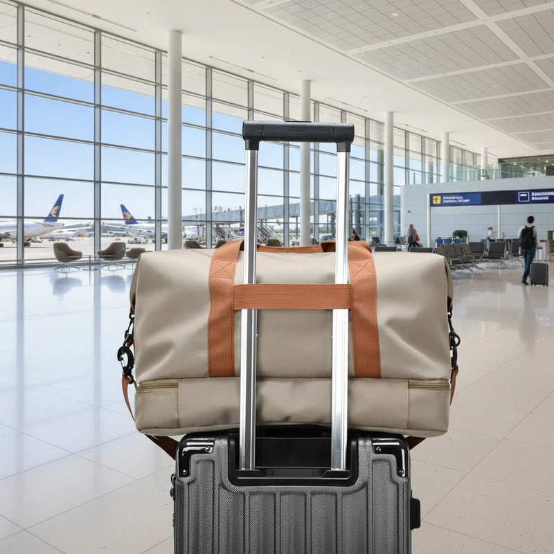 Travel and Gym Duffel Bag with Shoe Compartment and Wet-Dry Pocket