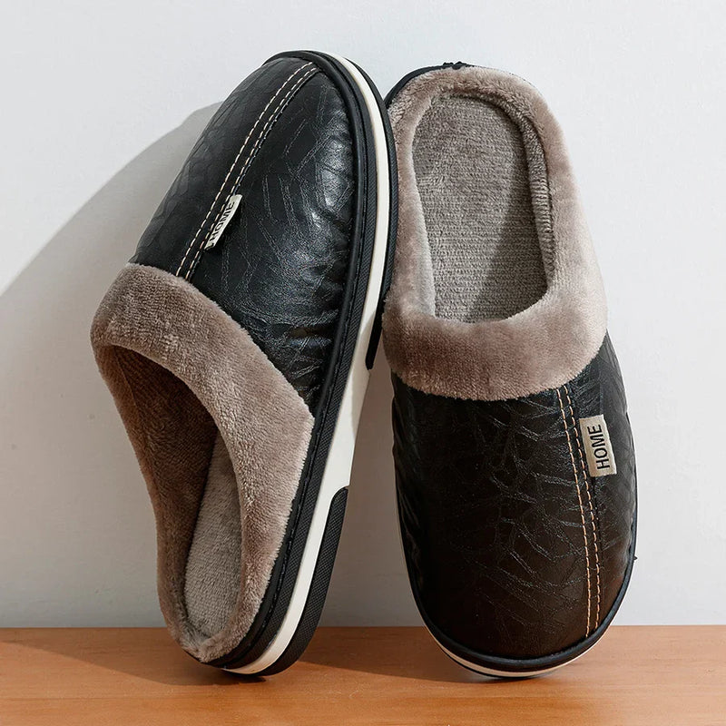 WarmStep Men's Slippers with Closed Heel – Soft and Comfortable
