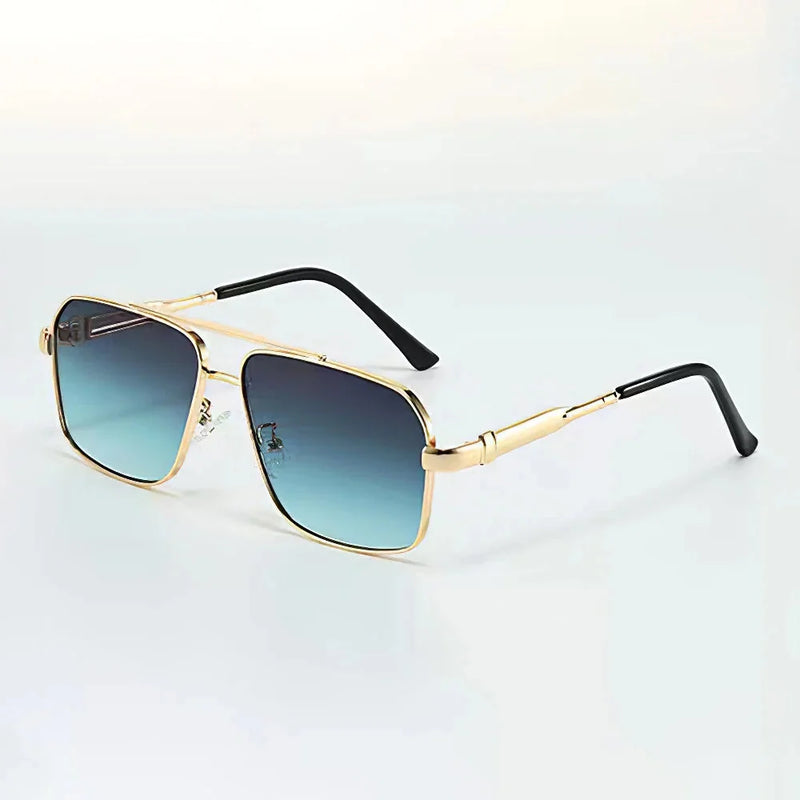 Men's Aviator UV400 Sunglasses with Gradient Lenses and Metal Frame