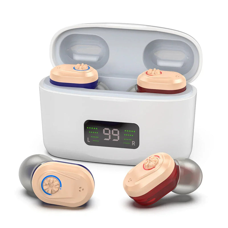 Orlena Rechargeable Mini Hearing Aid with Charging Case